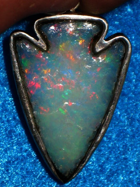 sterling glory point opal arrowhead necklace
