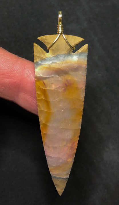 Painted Polychrome Jasper Arrowhead Necklace - Image 2