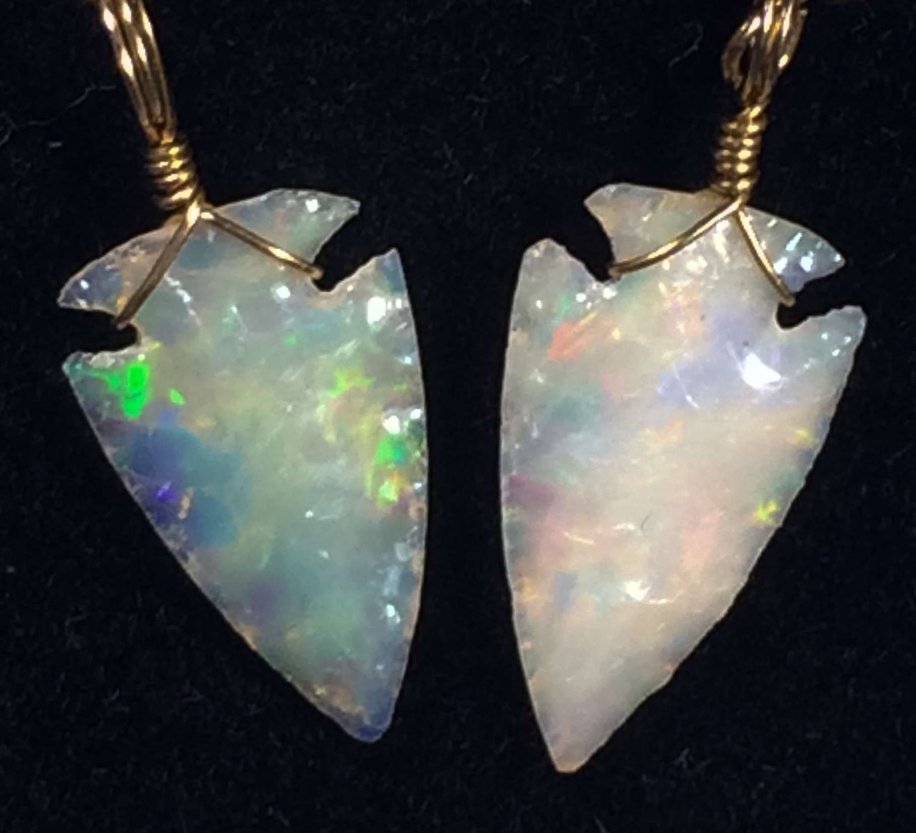 opal arrowhead earrings