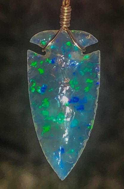 Cornernotch Mintabie Opal Arrowhead Necklace - Image 3