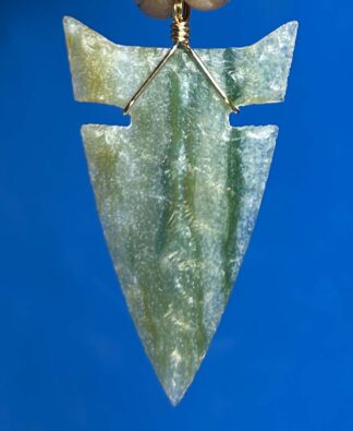 Ocean Wave Agate Arrowhead Necklace