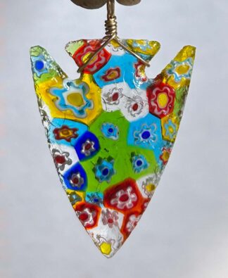 Flintknapped Millefiori Glass Necklace