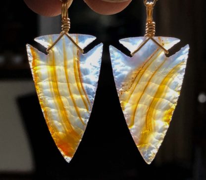 Brazilian Agate Arrowhead Earrings - Image 2