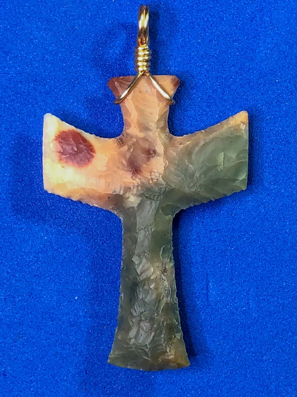 Flintknapped Cross