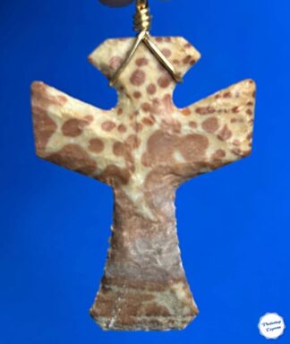 Painted Buffalo River Cross Necklace