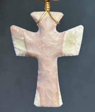 Flinknapped Australian Mookite Cross Necklace