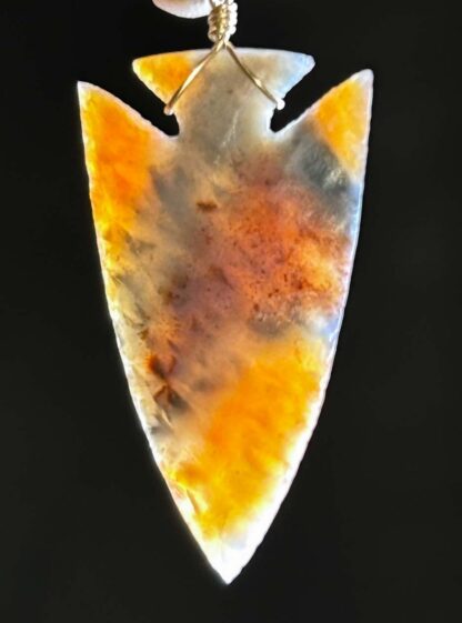 Agatized Florida Coral Arrowhead Necklace - Image 2