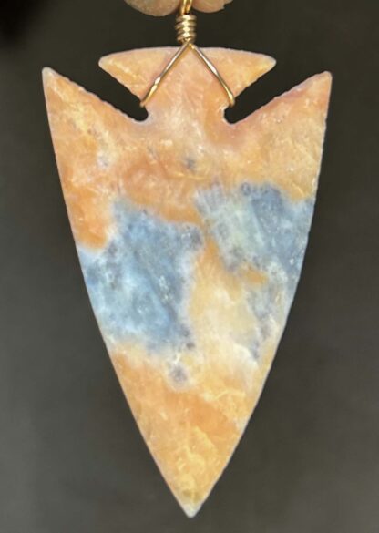 Agatized Florida Coral Arrowhead Necklace