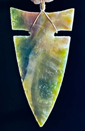Ocean Wave Agate Arrowhead Necklace
