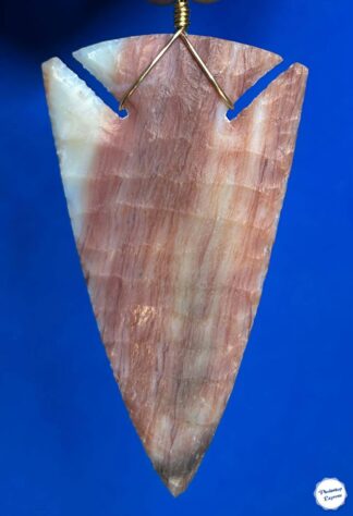 Ocean Wave Agate Arrowhead Pendant